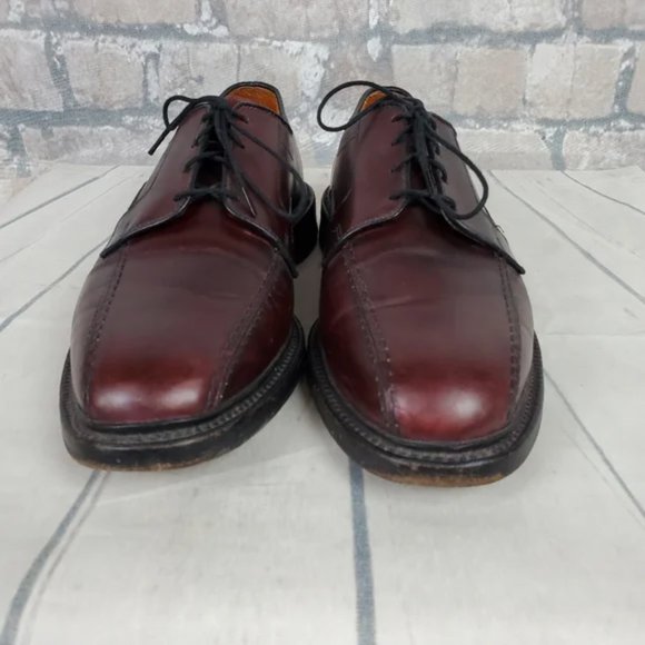Allen Edmonds Hillcrest Burgundy Leather Lace Up Bicycle Toe Blucher Size 10D - Picture 10 of 16